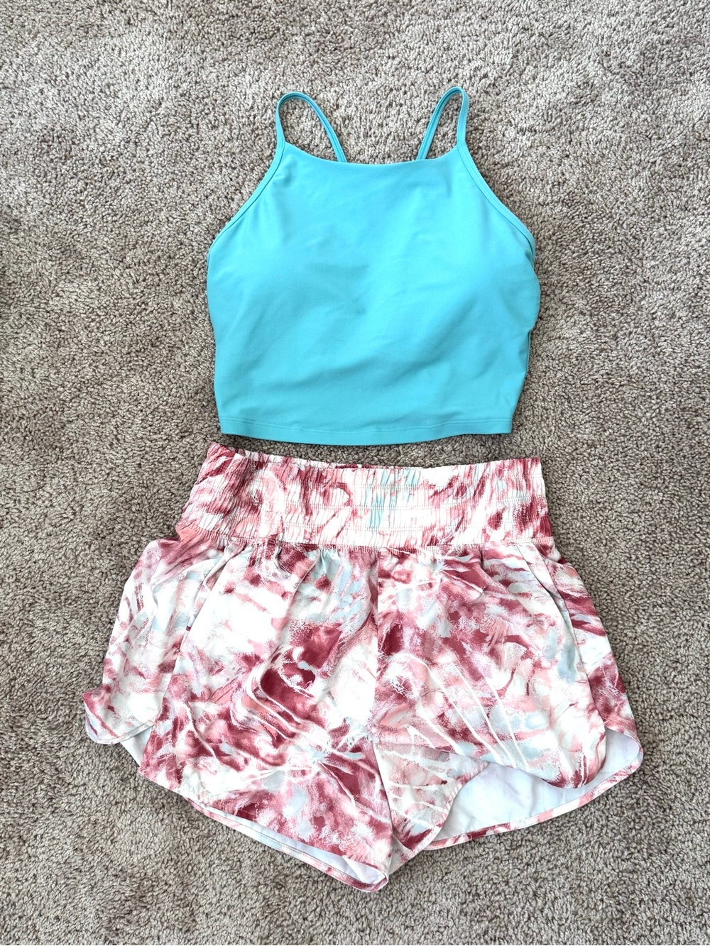 Women's Old Navy Size M Set - Running/Athletic Shorts + Built In Crop Top